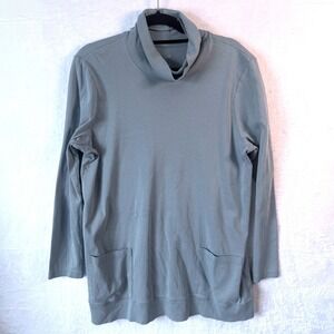 J. Jill Tunic Top Perfect Pima‎ Cotton Pocket Sage Green Large Women